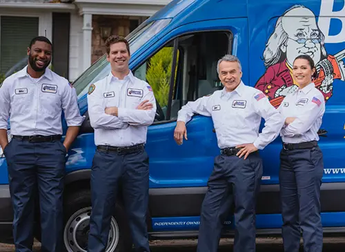 Service Minds Benjamin Franklin Plumbing techs arrived for a new plumbing job in Fort Myers